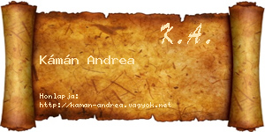 Kámán Andrea névjegykártya